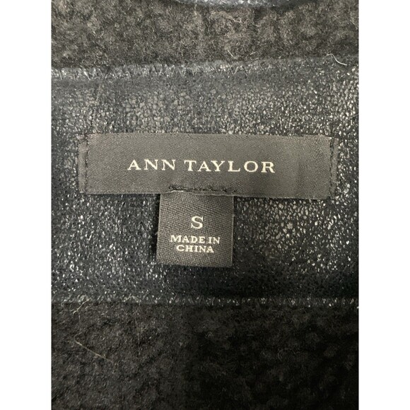 Ann Taylor Shiny Black Bomber Jacket Zip Up Womens Size Small - Picture 3 of 11